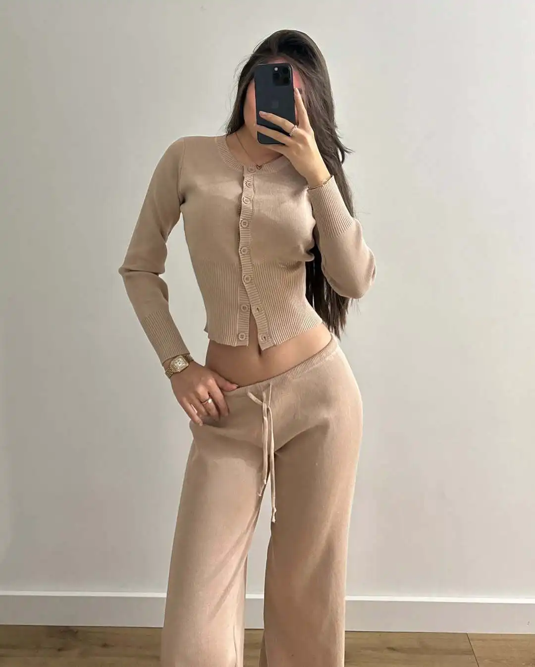 Casual Knitted Open Cardigan Sweater Pants Set Slim Fit Round Ne ort Length Single Button Korean Style Two-Piece Set For Women
Casual Knitted Open Cardigan Sweater Pants Set Slim Fit Round Ne ort Length Single Button Korean Style Two-Piece Set For Women