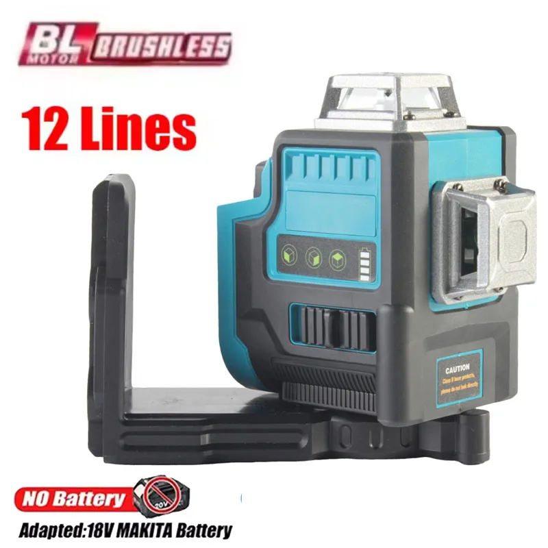 12 Lines Laser Level 3D Horizontal & Vertical Green Beams Meter Self-Leveling Tools for Makita 18V Battery
12 Lines Laser Level 3D Horizontal & Vertical Green Beams Meter Self-Leveling Tools for Makita 18V Battery