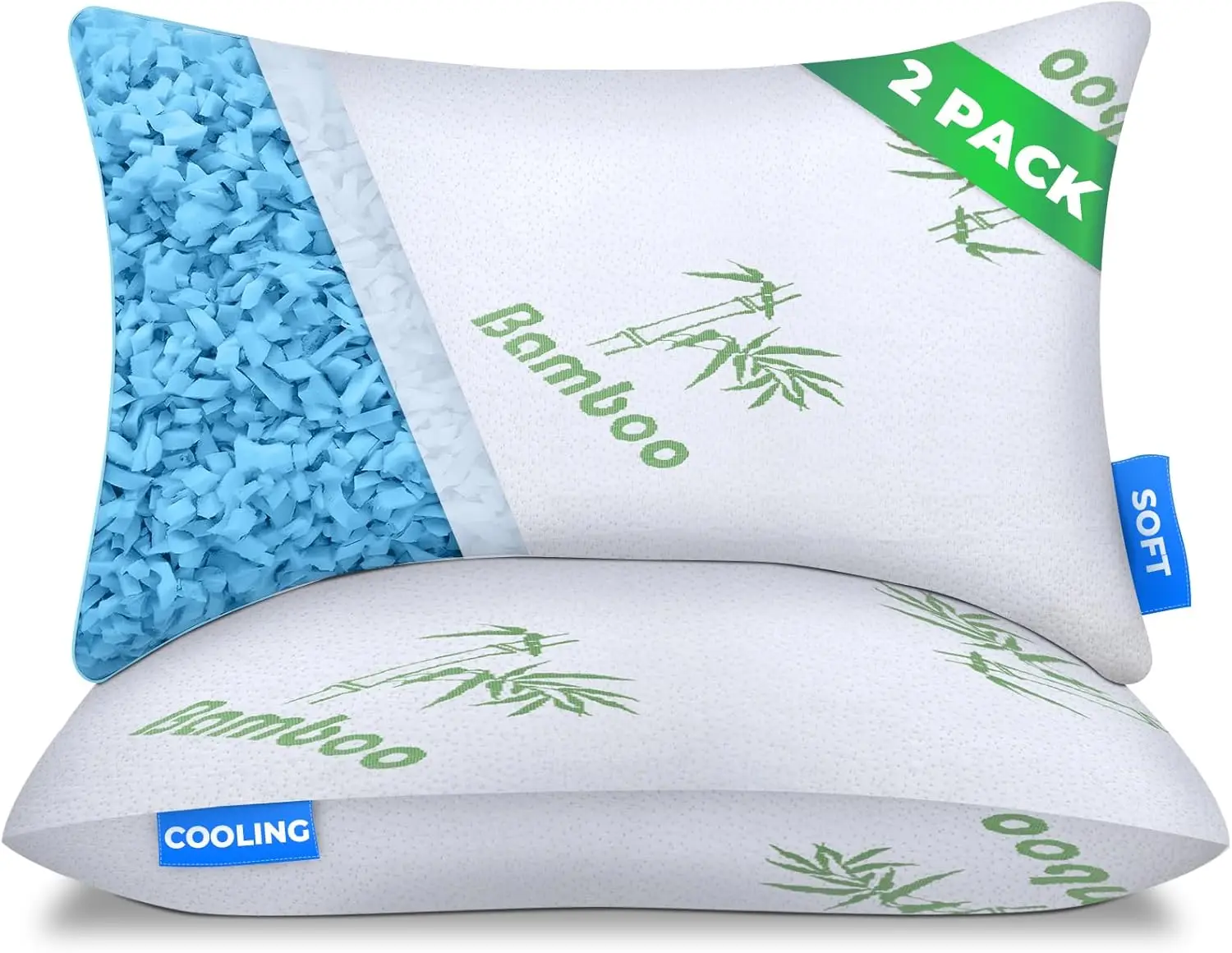 Adjustable Cooling Pillows Queen Size Set of 2 - Shredded Memory Foam for Back, Stomach, Side Sleepers with Washable Cover
Adjustable Cooling Pillows Queen Size Set of 2 - Shredded Memory Foam for Back, Stomach, Side Sleepers with Washable Cover