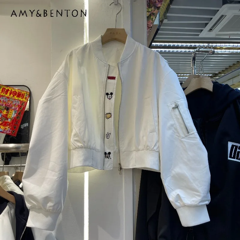 2026 Spring New Popular Design Street Style Cartoon Loose Short Baseball Jacket Women's Y2k Zipper Long-sleeves Coat Outerwear
2026 Spring New Popular Design Street Style Cartoon Loose Short Baseball Jacket Women's Y2k Zipper Long-sleeves Coat Outerwear