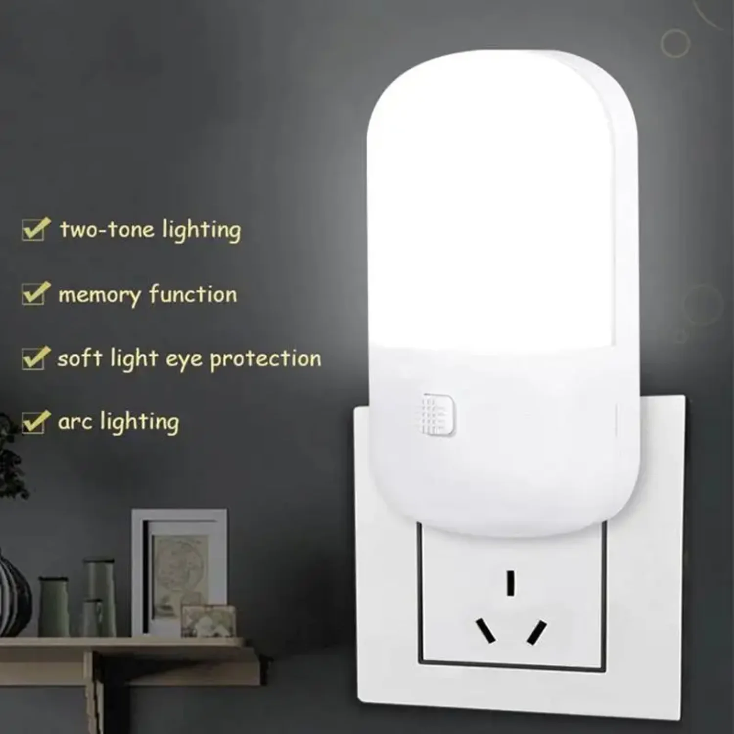 Energy Saving 3W Night Light Plug-in Feeding Socket Lamp Indoor Lighting Bedroom Night Bedside Lamp /EU Two-color
Energy Saving 3W Night Light Plug-in Feeding Socket Lamp Indoor Lighting Bedroom Night Bedside Lamp /EU Two-color