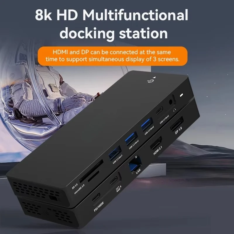 EE1 12 In 1 USB C Multiport Adapter USB C Hub Docking Station Displayport 1.4 with 8K 30Hz 4K 60Hz HDTV Gigabit Ethernet for Mac
EE1 12 In 1 USB C Multiport Adapter USB C Hub Docking Station Displayport 1.4 with 8K 30Hz 4K 60Hz HDTV Gigabit Ethernet for Mac