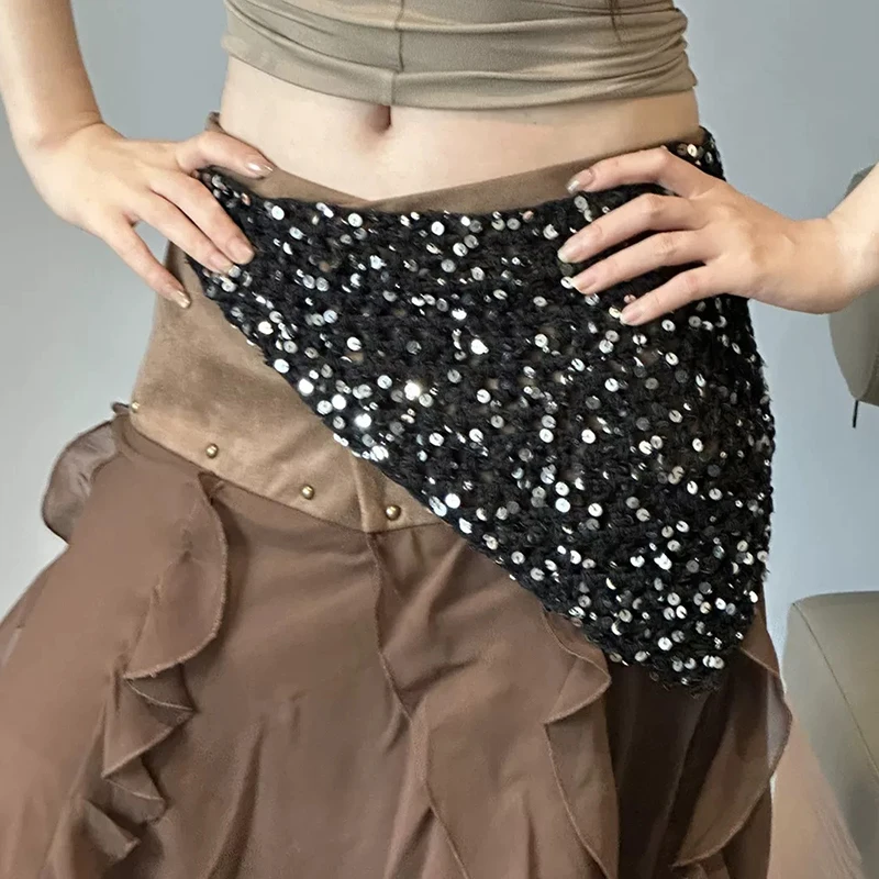 Shiny Sequins Hollow Triangle Scarf Knitted Summer Sunscreen Headscarf Travel Photo Hair Scarf Y2K Headband Waist Scarfs
Shiny Sequins Hollow Triangle Scarf Knitted Summer Sunscreen Headscarf Travel Photo Hair Scarf Y2K Headband Waist Scarfs