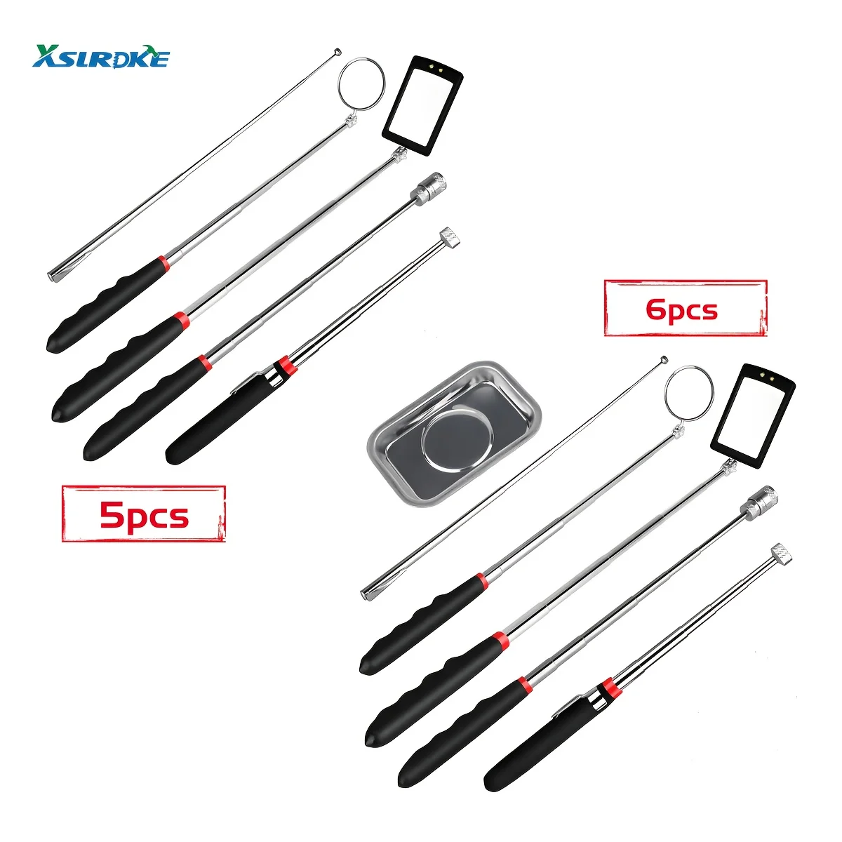 XSLRDKE 5 Pack/6 Pack Magnetic Pick-Up Tool Adjustable Sticks And 360 Swivel Inspection Mirror
XSLRDKE 5 Pack/6 Pack Magnetic Pick-Up Tool Adjustable Sticks And 360 Swivel Inspection Mirror