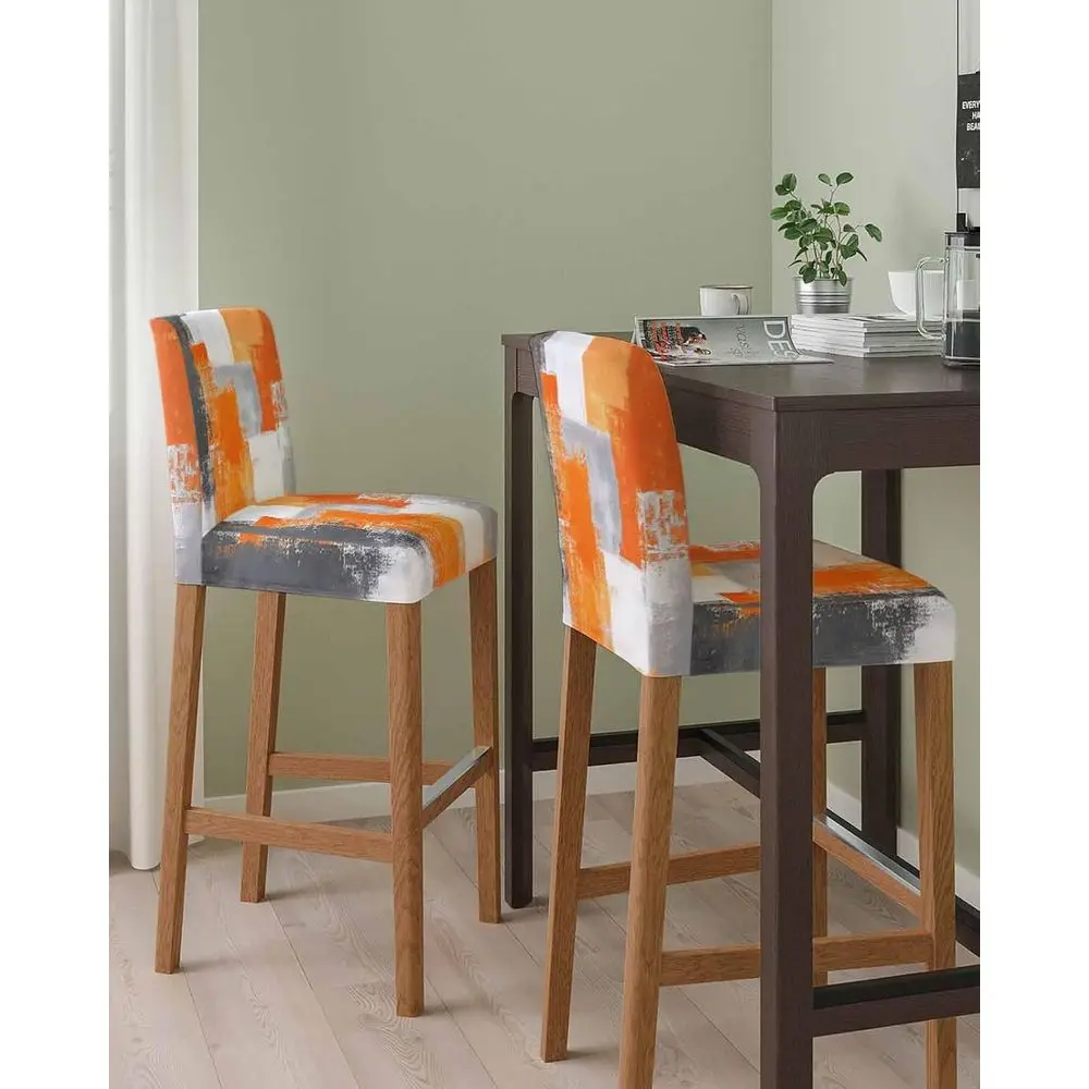 Orange Bar Stool Chair Covers Set o 2 with Back,Stretch Barstool Slipcovers Washable,Abstract Greyscale White Grunge
Orange Bar Stool Chair Covers Set o 2 with Back,Stretch Barstool Slipcovers Washable,Abstract Greyscale White Grunge