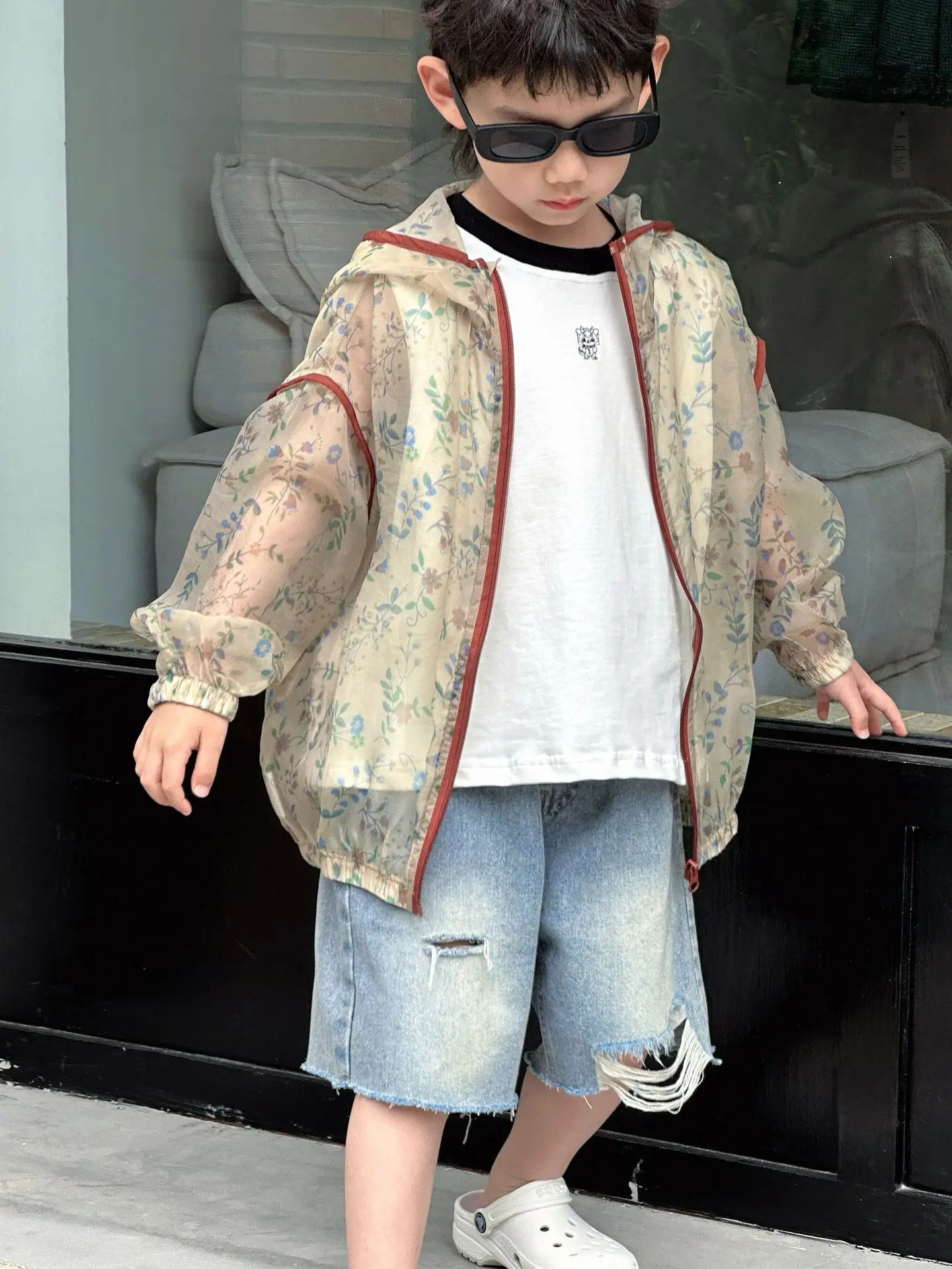 Children's Sun Protection Clothe Fashion Baby Boys Floral Hooded Thin Jacket Breathable Long Sleeve Air-conditioned Shirt 2025
Children's Sun Protection Clothe Fashion Baby Boys Floral Hooded Thin Jacket Breathable Long Sleeve Air-conditioned Shirt 2025