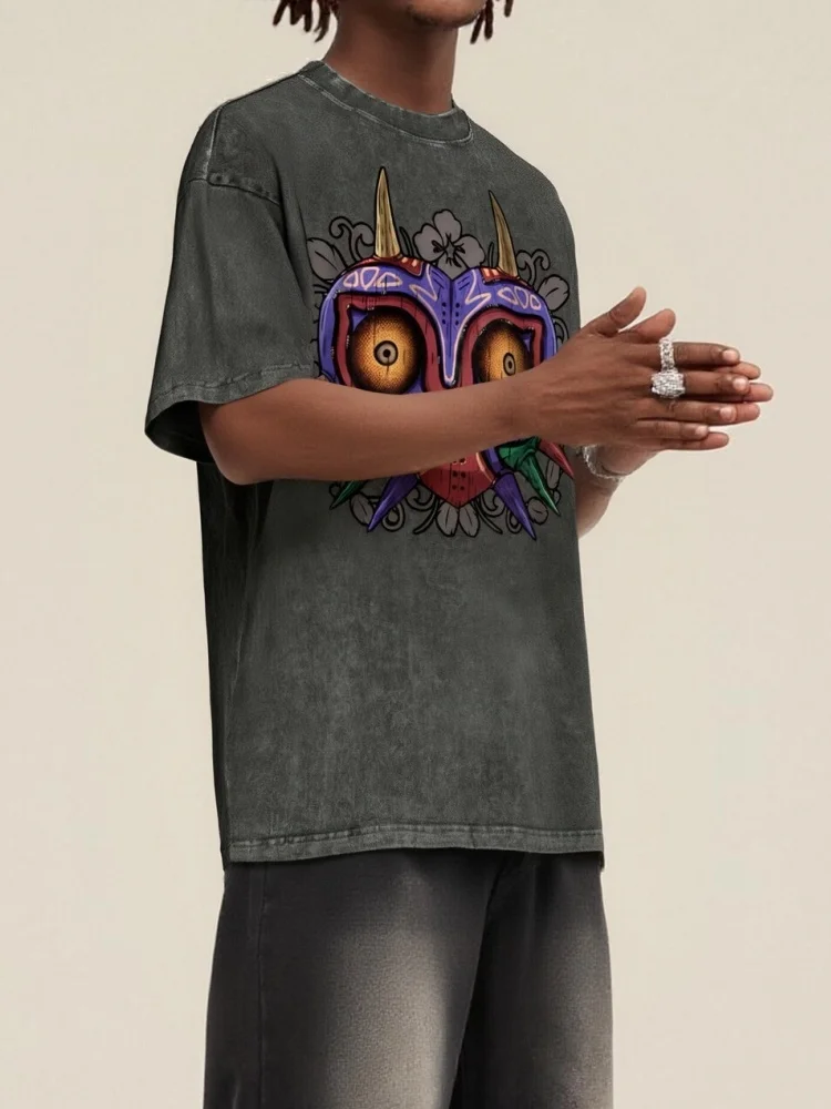 Harajuku Y2K 100% хлопковая стираная туника, винтажная повседневная футболка с короткими рукавами и круглым вырезом с принтом, мужские топы большого размера 2025 г. 
Harajuku Y2K 100% хлопковая стираная туника, винтажная повседневная футболка с короткими рукавами и круглым вырезом с принтом, мужские топы большого размера 2025 г.