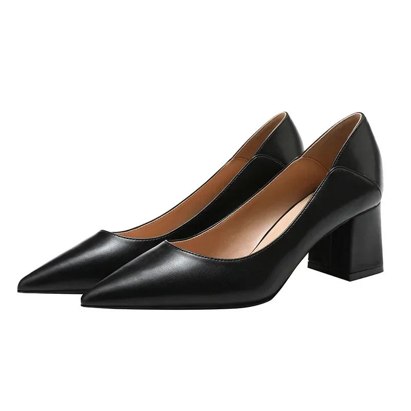 Elegant Women's Solid Color 31-43 Pointed High-heeled Formal Shoes 5cm Heel Black Office Shoes for Spring Seasons W513
Elegant Women's Solid Color 31-43 Pointed High-heeled Formal Shoes 5cm Heel Black Office Shoes for Spring Seasons W513