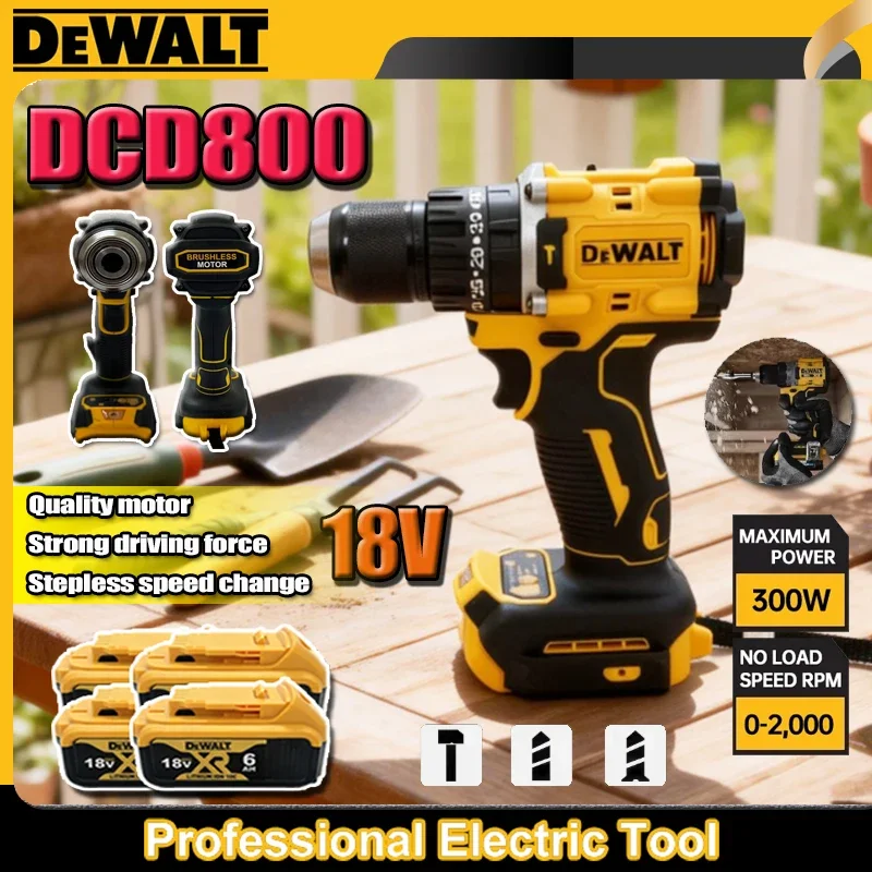 Аккумуляторная ударная дрель Dewalt DCD800, 2000 об/мин, 1/2 дюйма, бесщеточная, электрическая отвертка, литиевый электроинструмент для аккумулятора 18В
Аккумуляторная ударная дрель Dewalt DCD800, 2000 об/мин, 1/2 дюйма, бесщеточная, электрическая отвертка, литиевый электроинструмент для аккумулятора 18В