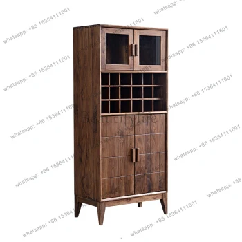 North American black walnut wine cabinet living room solid wood display cabinet
North American black walnut wine cabinet living room solid wood display cabinet
