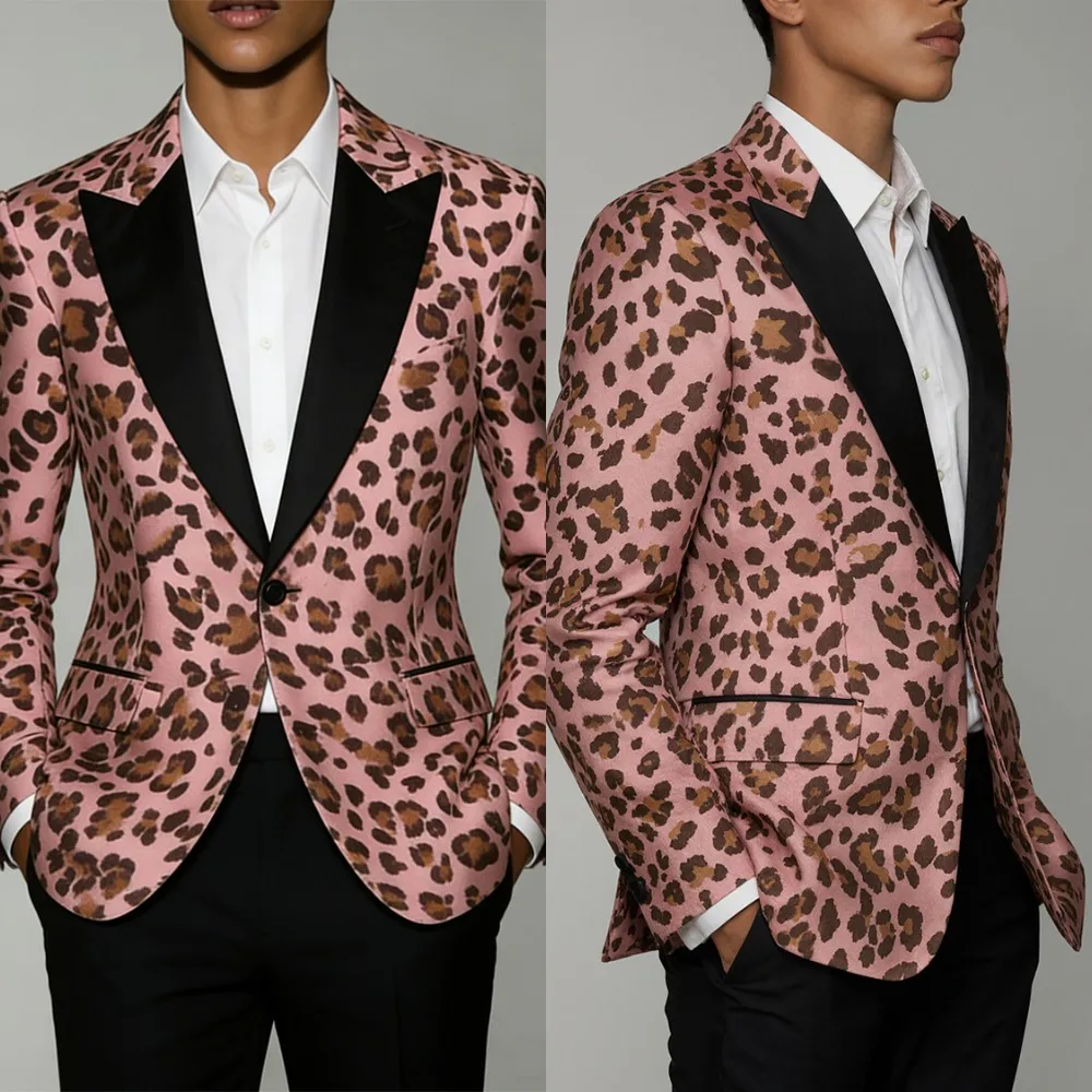 Fashion Leopard Print Men Tuxedos Peaked Lapel Groom Wear One Piece Business Birthday Party Jacket Customized
Fashion Leopard Print Men Tuxedos Peaked Lapel Groom Wear One Piece Business Birthday Party Jacket Customized