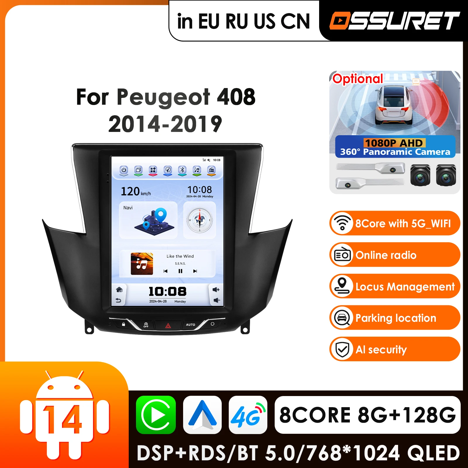 Автомобильное радио OSSURET 9,7 дюйма с беспроводным CarPlay и Android Auto для Peugeot 408 2014-2019, мультимедийная система AI GPS 2 Din, DSP RDS
Автомобильное радио OSSURET 9,7 дюйма с беспроводным CarPlay и Android Auto для Peugeot 408 2014-2019, мультимедийная система AI GPS 2 Din, DSP RDS