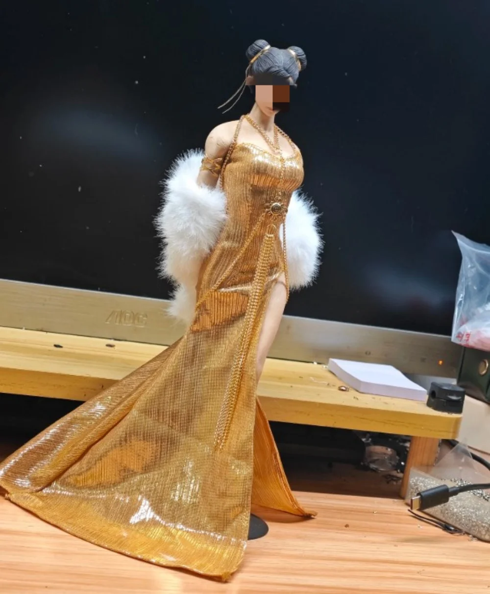 1/6 Scale Cheongsam Female Golden dress Skirt Model Toys For 12 inch figure Clothes for 12 Inch TBl figure
1/6 Scale Cheongsam Female Golden dress Skirt Model Toys For 12 inch figure Clothes for 12 Inch TBl figure