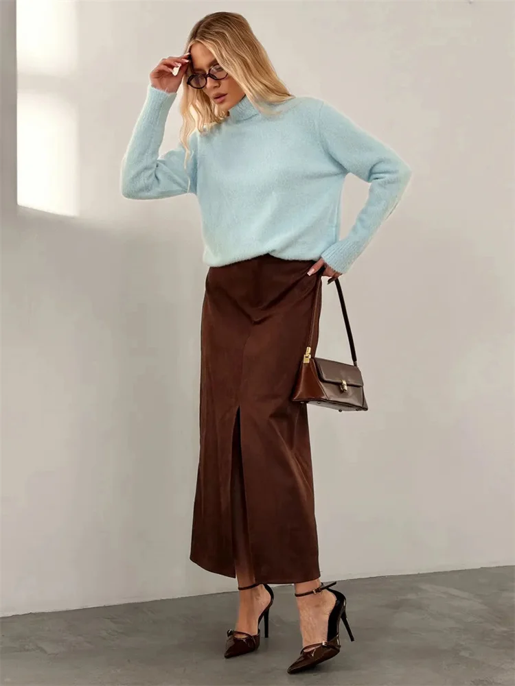Tossy Solid Commute Mid-Length Skirt For Women High Waist Elegant Commute Half-Slit Slim Party Looks Clothes Female Maxi Skirts
Tossy Solid Commute Mid-Length Skirt For Women High Waist Elegant Commute Half-Slit Slim Party Looks Clothes Female Maxi Skirts