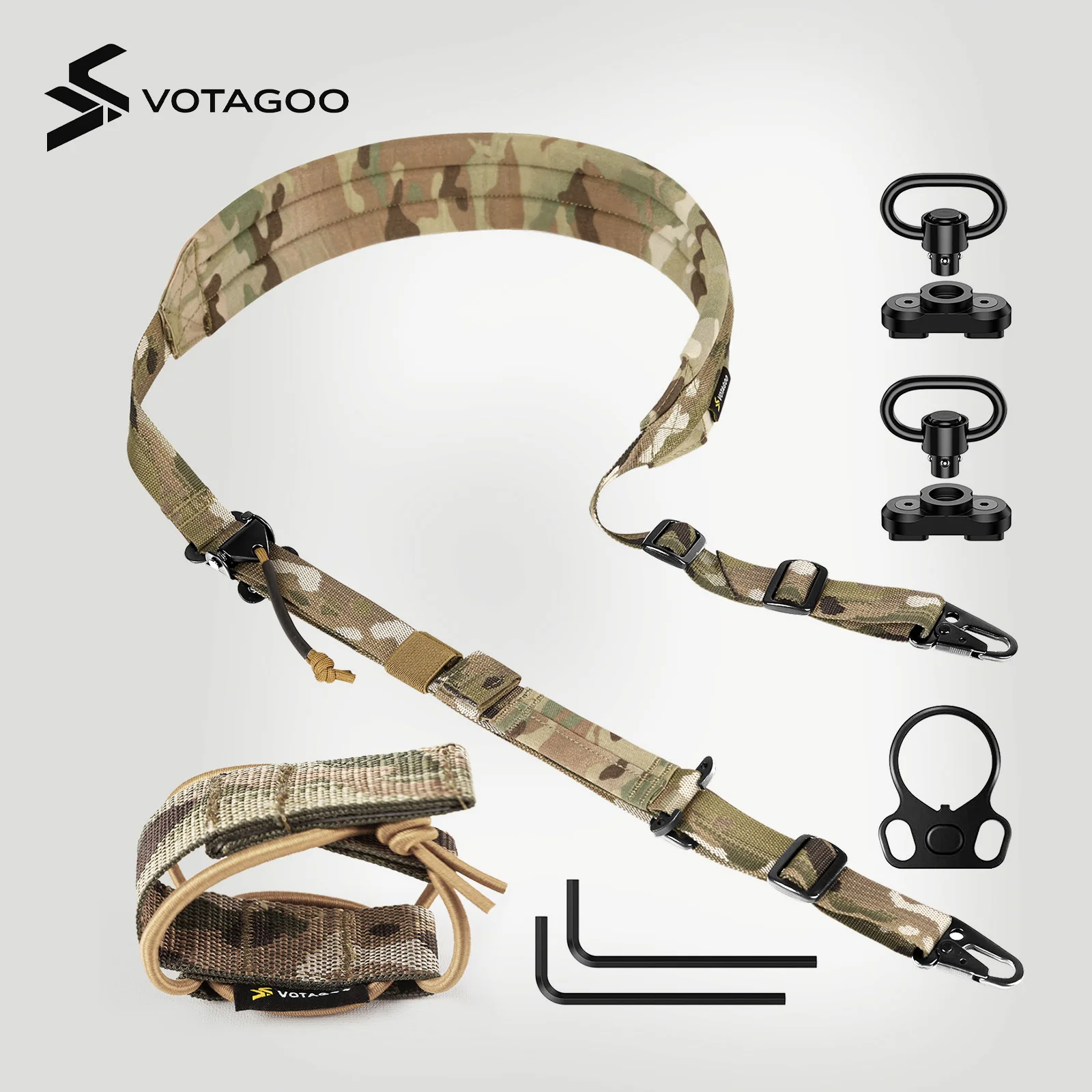 VOTAGOO QD Sling 2-point Sling With Quick Adjustment Gun Strap And HK Hook Soft Shoulder Pad Sling, Used For Hunting Tactical
VOTAGOO QD Sling 2-point Sling With Quick Adjustment Gun Strap And HK Hook Soft Shoulder Pad Sling, Used For Hunting Tactical