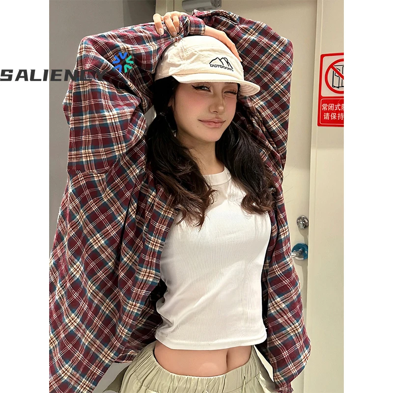 SALIENCY Harajuku Contrast Color Plaid Shirt for Women Streetwear Single Breasted Long Sleeve Casual Shirts Oversized
SALIENCY Harajuku Contrast Color Plaid Shirt for Women Streetwear Single Breasted Long Sleeve Casual Shirts Oversized