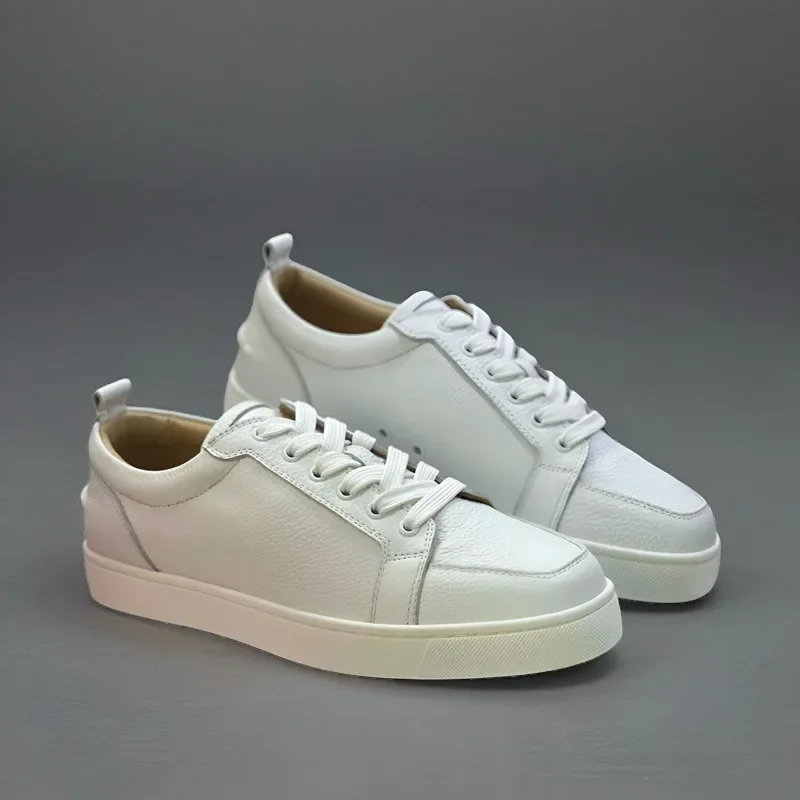 Luxury Brand Low Top Red Bottom Shoes For Men Trainers Driving Spiked White Lychee Genuine Leather No Rivets Flats Sneaker
Luxury Brand Low Top Red Bottom Shoes For Men Trainers Driving Spiked White Lychee Genuine Leather No Rivets Flats Sneaker