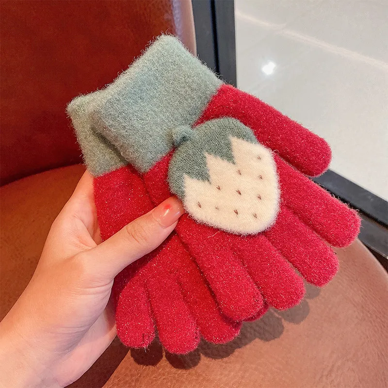 3 Colors Winter Girls Five-Finger Pink Knitted Gloves Kids Warm Thickened Plush Gloves Children Strawberry Knit Gloves 3-12Y
3 Colors Winter Girls Five-Finger Pink Knitted Gloves Kids Warm Thickened Plush Gloves Children Strawberry Knit Gloves 3-12Y