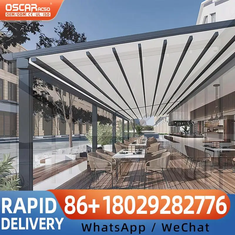 Retractable Motorized Patio Sunshade Cover for Restaurant Terrace Garden with Windproof Feature Retractable Canopy Pergola
Retractable Motorized Patio Sunshade Cover for Restaurant Terrace Garden with Windproof Feature Retractable Canopy Pergola