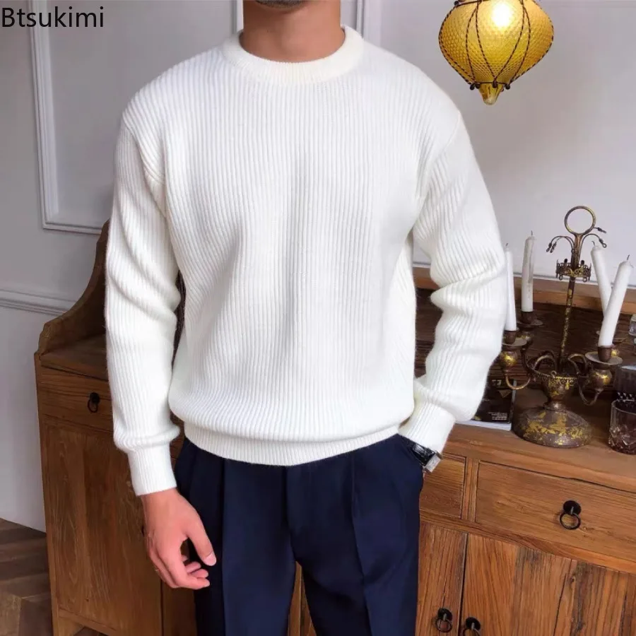New Autumn Winter Men's Solid Color Long Sleeve Knitted Sweaters Fashion Casual Round Neck Pullovers Thick Warm Sweater Tops Man
New Autumn Winter Men's Solid Color Long Sleeve Knitted Sweaters Fashion Casual Round Neck Pullovers Thick Warm Sweater Tops Man