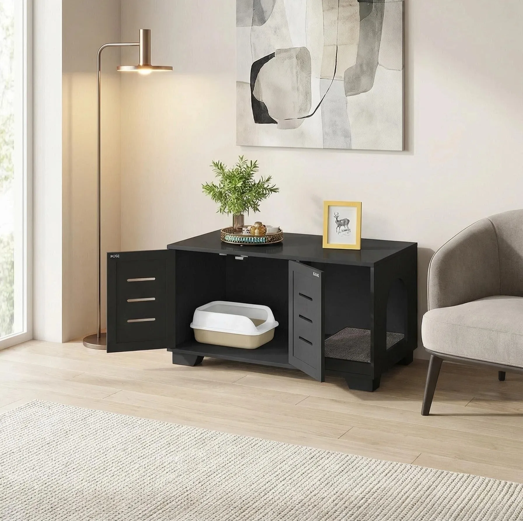 Multifunctional cat litter cabinet breathable pet nest anti-splash cat litter basin human pet furniture cabinet locker pet cabin
Multifunctional cat litter cabinet breathable pet nest anti-splash cat litter basin human pet furniture cabinet locker pet cabin