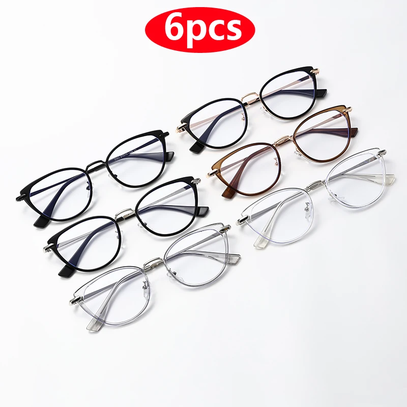 6pcs Cat Eye Glasses Frames Women Men Classic Cateye Frame Eyeglasses Black Eyewear Anti Blue Light Glasses
6pcs Cat Eye Glasses Frames Women Men Classic Cateye Frame Eyeglasses Black Eyewear Anti Blue Light Glasses