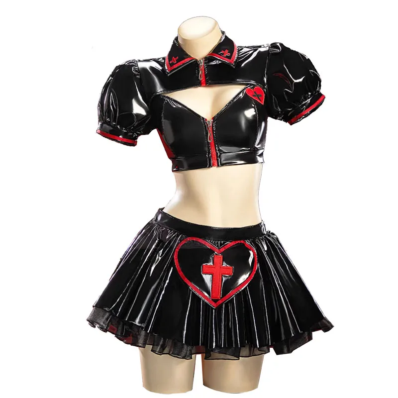Sexy Two Piece Leather Heart Skirt Outfits Nurse Uniform Halloween Carnival Party Nurse Dress Kawaii Nurse Cosplay Costume Women
Sexy Two Piece Leather Heart Skirt Outfits Nurse Uniform Halloween Carnival Party Nurse Dress Kawaii Nurse Cosplay Costume Women