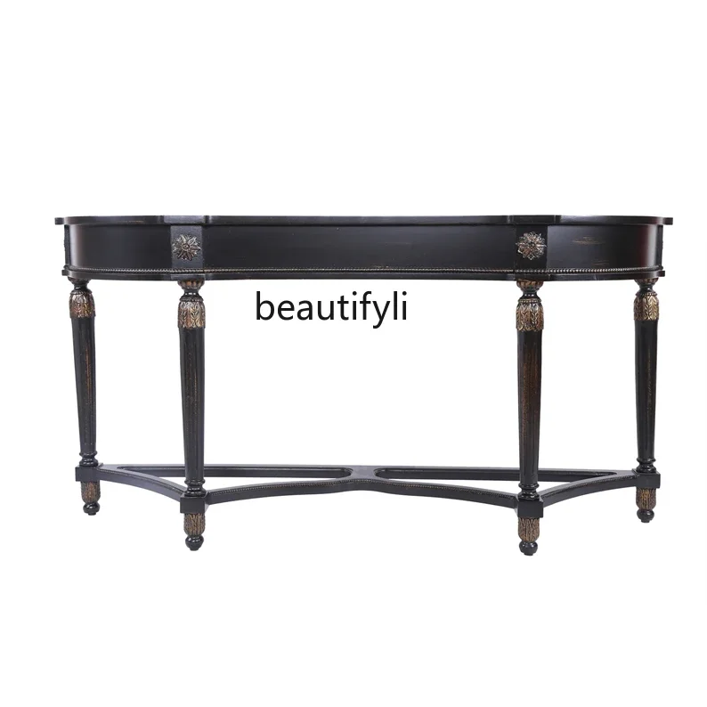 C European-Style Solid Wood Hallway Sofa Back Beautiful Assembly Retro Distressed Painted Wall Table Console
C European-Style Solid Wood Hallway Sofa Back Beautiful Assembly Retro Distressed Painted Wall Table Console
