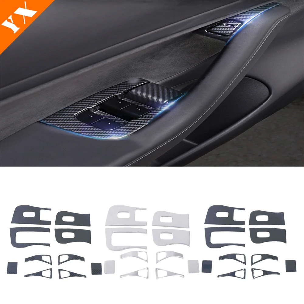 For Tesla Model Y 2021-2023 Car Look Accessories Interior Window Lift Panel Switch Button Cover Carbon Stainless Sticker Trim
For Tesla Model Y 2021-2023 Car Look Accessories Interior Window Lift Panel Switch Button Cover Carbon Stainless Sticker Trim