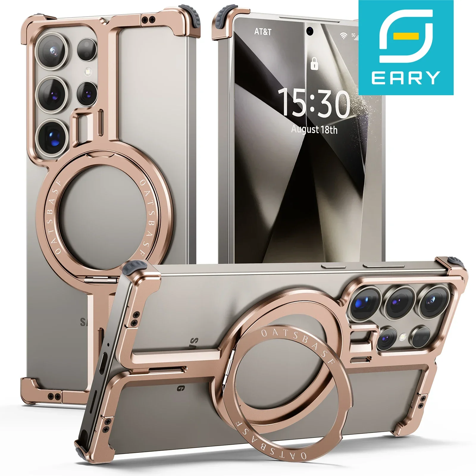 Eary Minimalist Phone Case for Samsung Galaxy S25 Ultra with Magsafe 360° Rotatable Magnetic Kickstand Metal Frameless Cover
Eary Minimalist Phone Case for Samsung Galaxy S25 Ultra with Magsafe 360° Rotatable Magnetic Kickstand Metal Frameless Cover