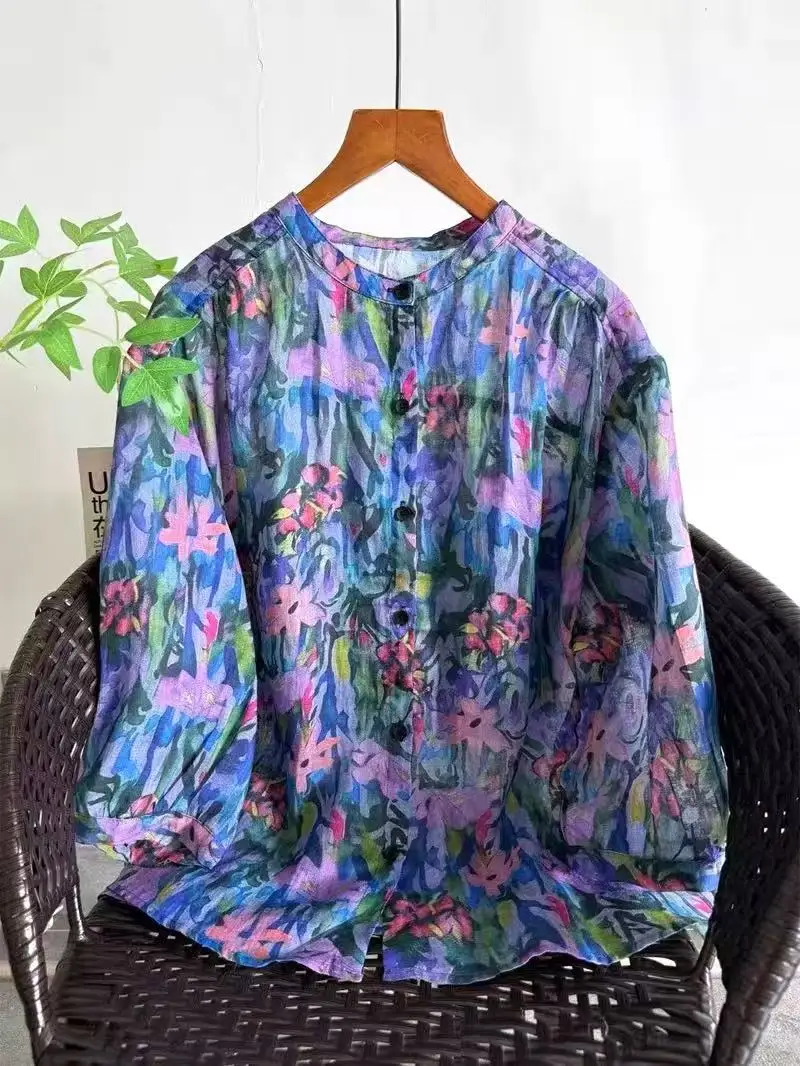 2026 Women's Original Luxury Brand Clothing 100% Ramie Linen Shirts for Women Summer Boho Blue Watercolor Floral Blouses
2026 Women's Original Luxury Brand Clothing 100% Ramie Linen Shirts for Women Summer Boho Blue Watercolor Floral Blouses