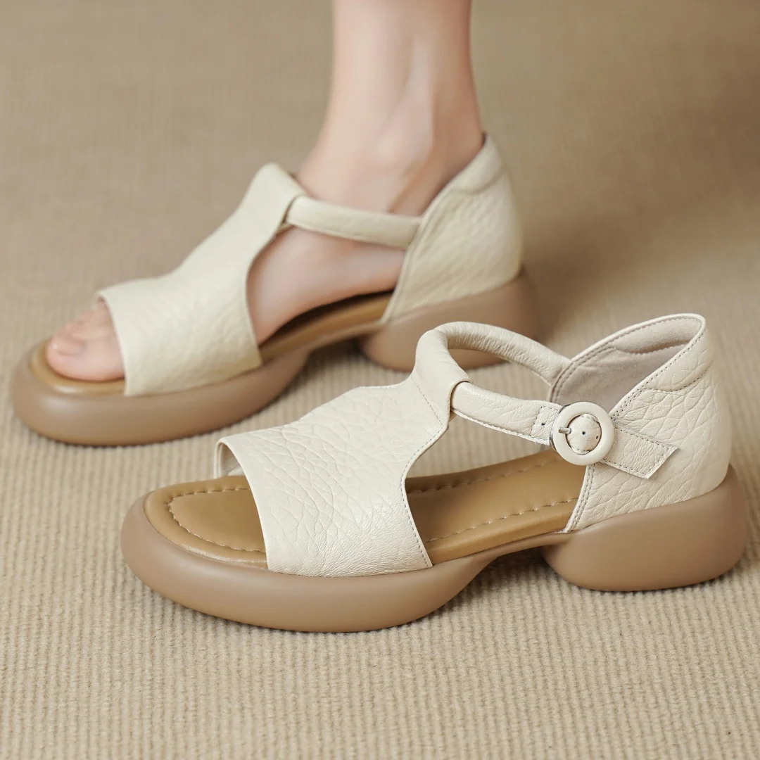 danxuefei women's sheepskin open toe t-strap sandals thick sole platform flats summer high quality soft casual daily shoes woman
danxuefei women's sheepskin open toe t-strap sandals thick sole platform flats summer high quality soft casual daily shoes woman