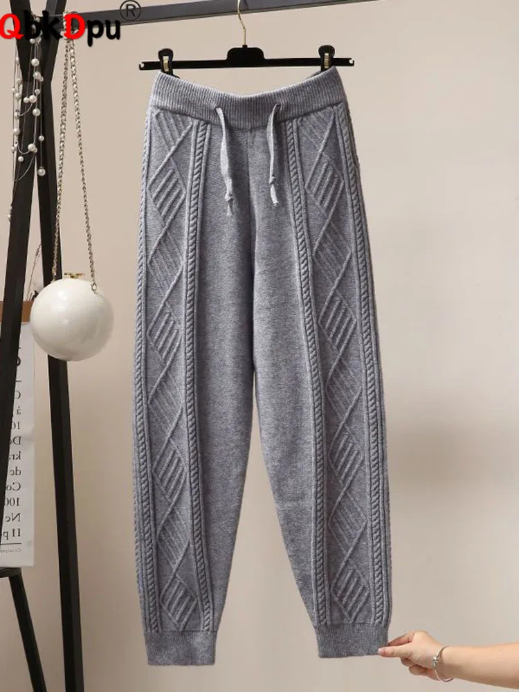Women Thick High Waist Knit Harem Pants Korean Casual Soft Ankle Length Sweatpants Fall Winter Knitted Loose Jogger Pantalones
Women Thick High Waist Knit Harem Pants Korean Casual Soft Ankle Length Sweatpants Fall Winter Knitted Loose Jogger Pantalones