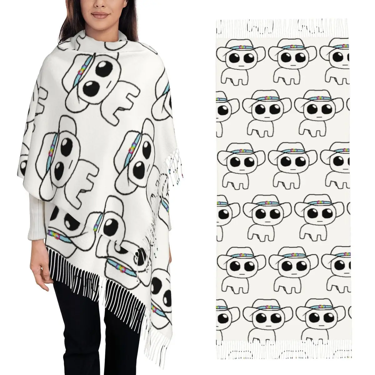 TBH Аутизм Creature Meme Yippee Шарф Шарфы с кисточками для женщин Мягкие теплые шали и накидки Длинная осенне-зимняя шаль
TBH Аутизм Creature Meme Yippee Шарф Шарфы с кисточками для женщин Мягкие теплые шали и накидки Длинная осенне-зимняя шаль