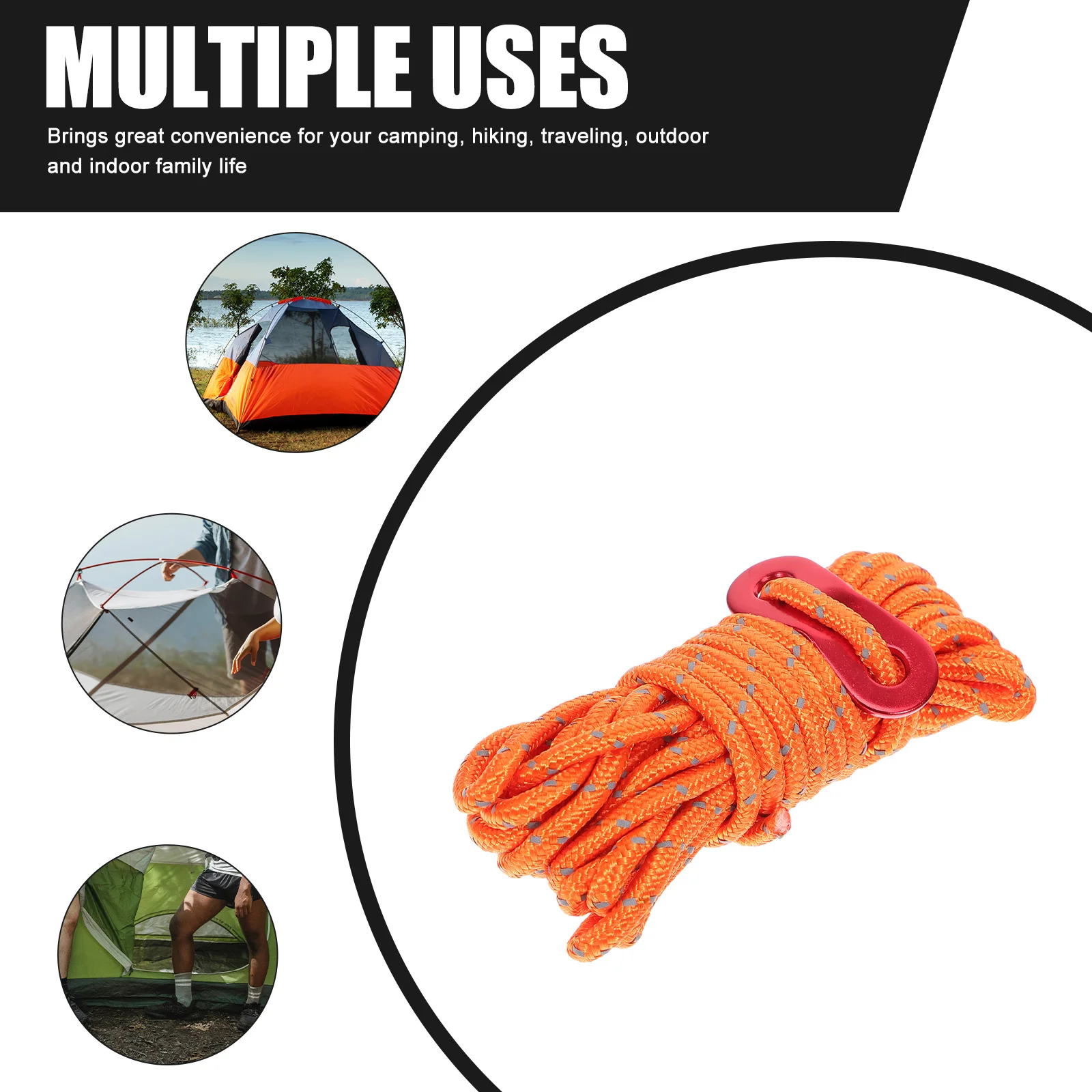 4Sets Tent Fixing Ropes Reflective Camping Rope Adjustable Canopy Rope Outdoor Tent Tie Down for Camping Hiking Supplies
4Sets Tent Fixing Ropes Reflective Camping Rope Adjustable Canopy Rope Outdoor Tent Tie Down for Camping Hiking Supplies