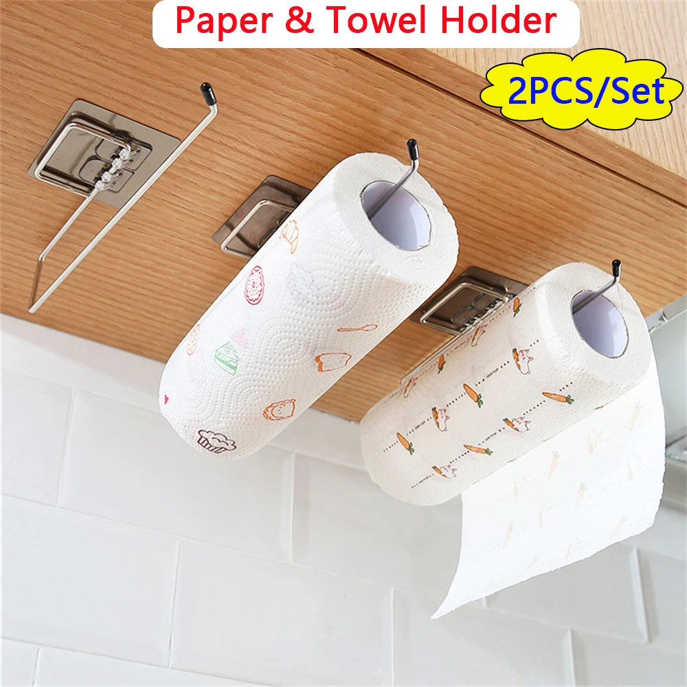 2PCS Kitchen Paper Towel Holder Adhesive Toilet Paper Rack Towel Hanger Tissue Dispenser Roll Napkin Cabinet Storage Accessories
2PCS Kitchen Paper Towel Holder Adhesive Toilet Paper Rack Towel Hanger Tissue Dispenser Roll Napkin Cabinet Storage Accessories
