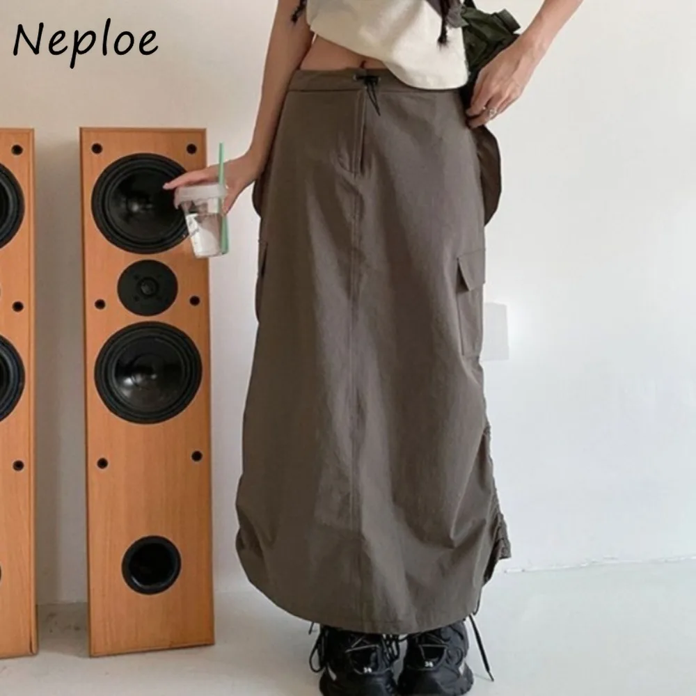 Neploe Американская юбка на шнурке Moda в стиле сафари, новинка лета, Spice Girls Faldas, прямая облегающая юбка с высокой талией Falda 
Neploe Американская юбка на шнурке Moda в стиле сафари, новинка лета, Spice Girls Faldas, прямая облегающая юбка с высокой талией Falda