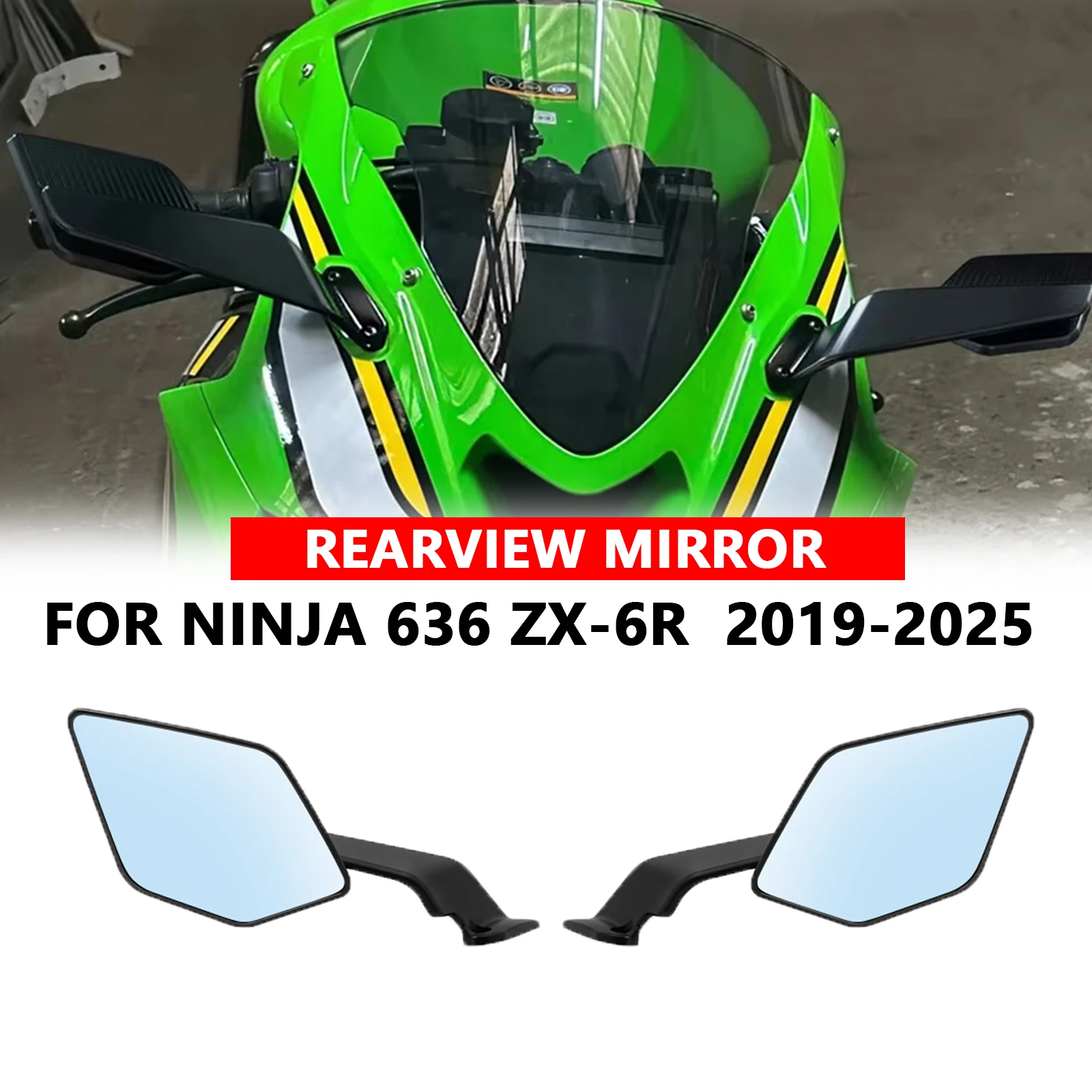 Motorcycle Rearview Mirror Stealth Winglets Side View Mirrors For Kawasaki ZX6R ZX636 2019- 2023 blade-type mirrors 2024 2025
Motorcycle Rearview Mirror Stealth Winglets Side View Mirrors For Kawasaki ZX6R ZX636 2019- 2023 blade-type mirrors 2024 2025