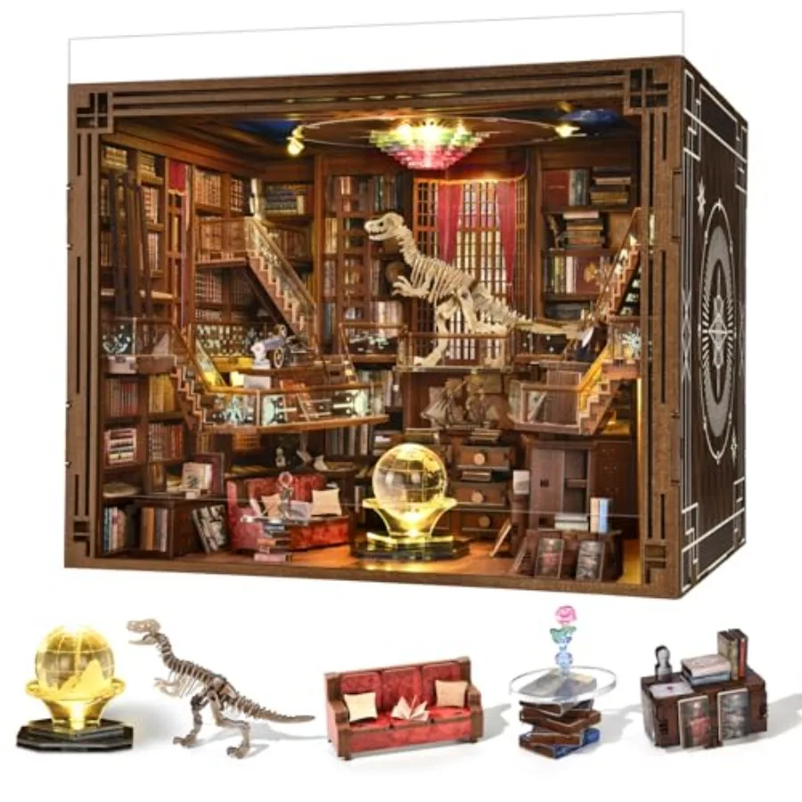 Book Nook Kit for Home Decor: 3D Wooden Puzzle Bookshelf Insert with LED Light, Natural Wood Color, Perfect for Teens and Adult
Book Nook Kit for Home Decor: 3D Wooden Puzzle Bookshelf Insert with LED Light, Natural Wood Color, Perfect for Teens and Adult