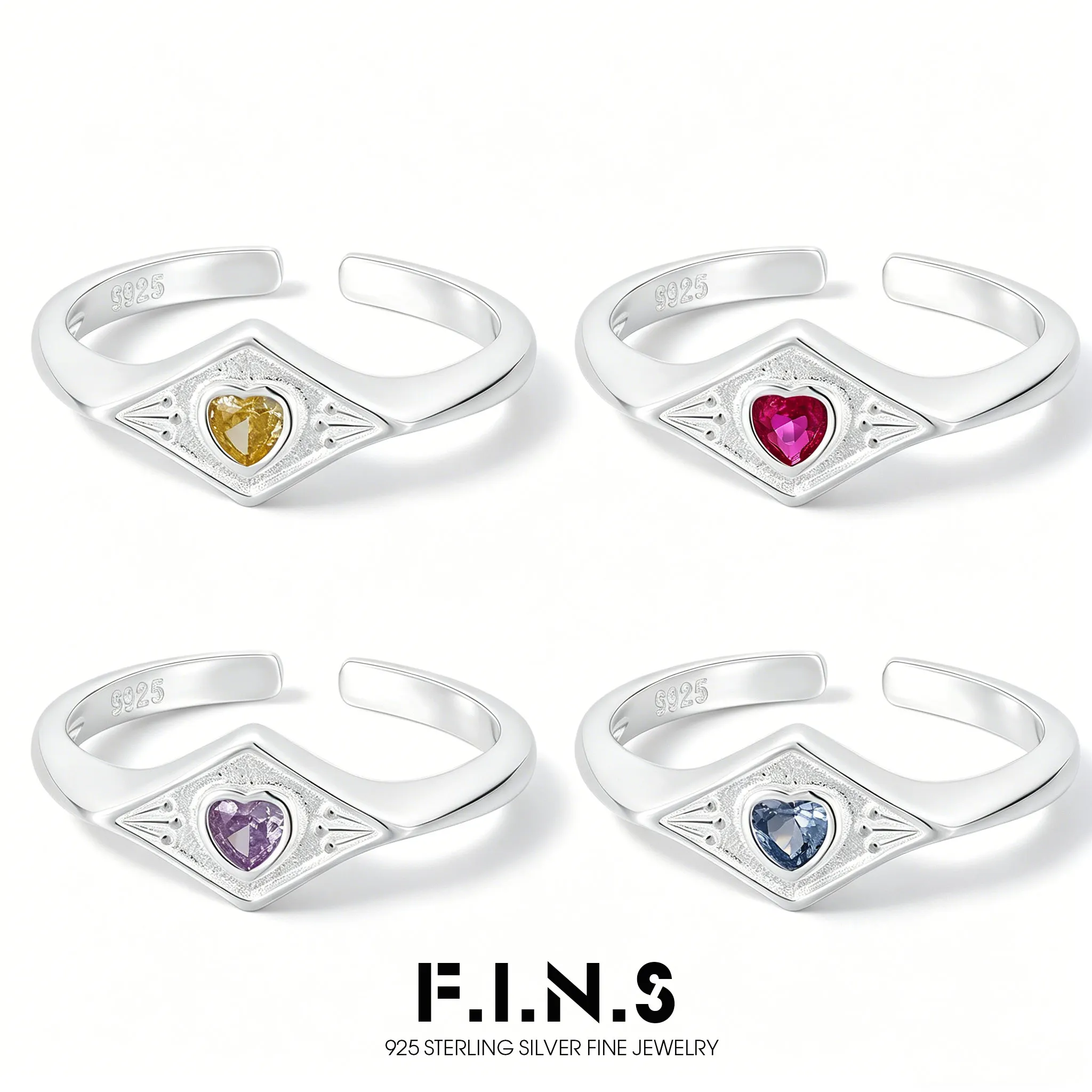 F.I.N.S Original Luxury Colorful Heart-Shaped Zircon Adjustable Ring for Women Retro Index Finger Stacked Crystal Finger Jewelry
F.I.N.S Original Luxury Colorful Heart-Shaped Zircon Adjustable Ring for Women Retro Index Finger Stacked Crystal Finger Jewelry