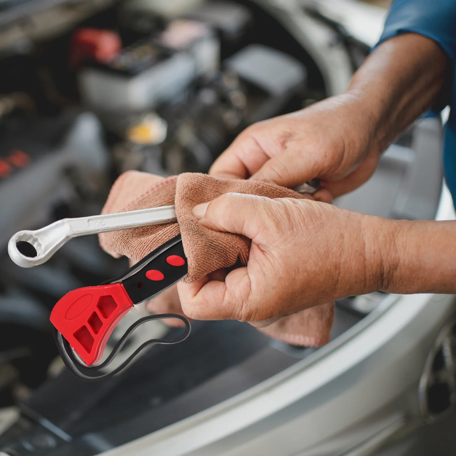 2Pcs Rubber Strap Wrench Bottle Opener Adjustable Flexible Tool for Jar Opening Car Repair Fuel Caps Bike Maintenance 
2Pcs Rubber Strap Wrench Bottle Opener Adjustable Flexible Tool for Jar Opening Car Repair Fuel Caps Bike Maintenance