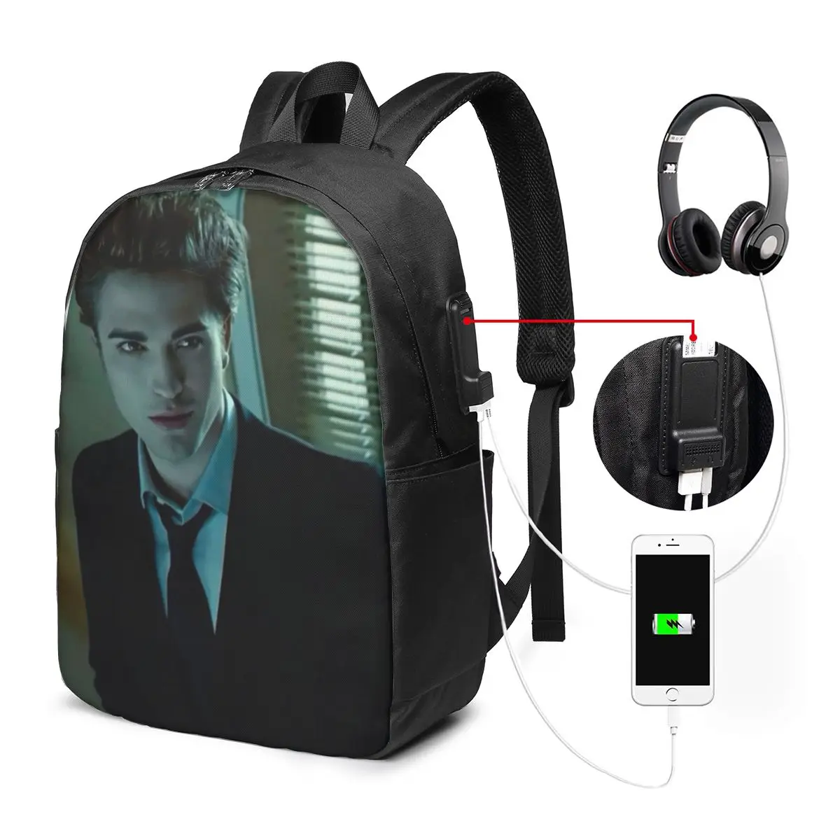 The Twilight Saga Edward Cullen Backpack Travel Notebook Bag ComputerCollegeStudent School BagLaptop Shoulder Bags for Men Women
The Twilight Saga Edward Cullen Backpack Travel Notebook Bag ComputerCollegeStudent School BagLaptop Shoulder Bags for Men Women