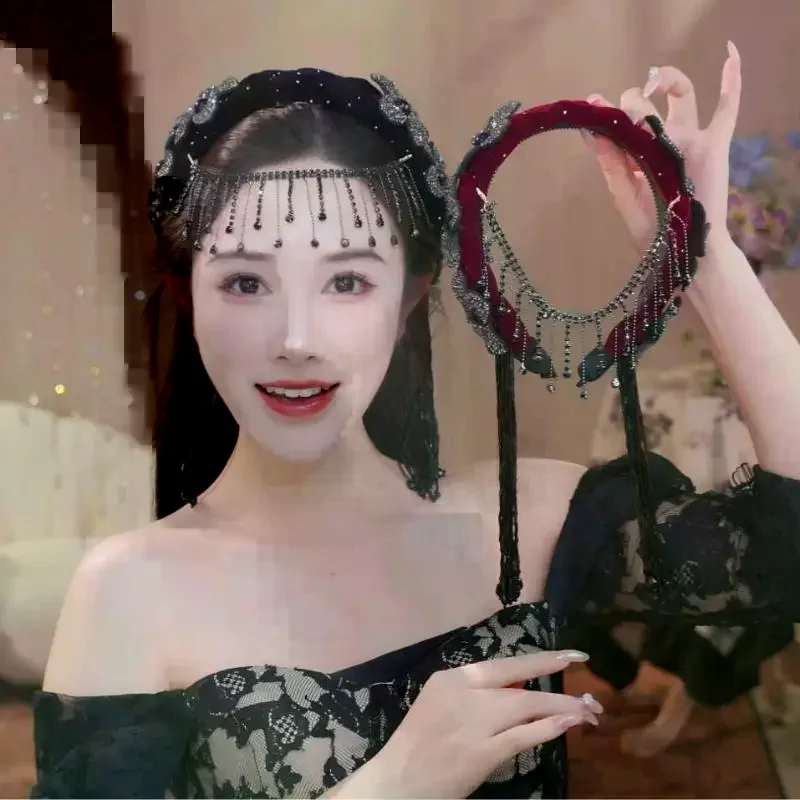 Korean Style Braid Flower Hair Hoop Exquisite Rhinestone Wide Hair Band Shiny With Tassel Party Celebration Tiara Holiday Decor
Korean Style Braid Flower Hair Hoop Exquisite Rhinestone Wide Hair Band Shiny With Tassel Party Celebration Tiara Holiday Decor