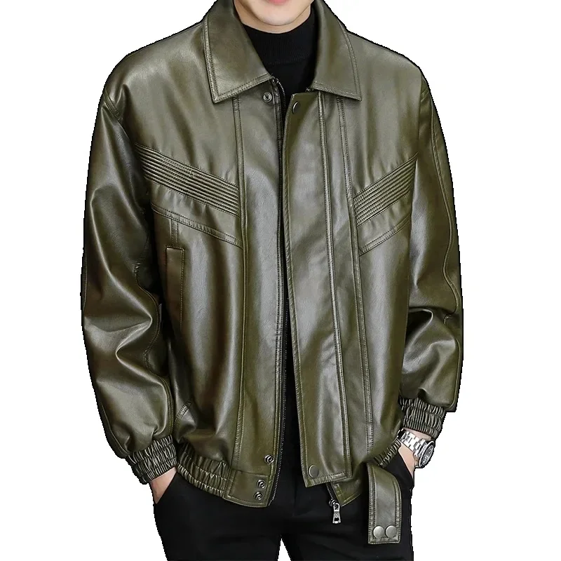 Men's Autumn Winter Casual Leather Jackets Motorcycle Suits with Fleece Thickened Leather Jackets Loose Fashion Coats
Men's Autumn Winter Casual Leather Jackets Motorcycle Suits with Fleece Thickened Leather Jackets Loose Fashion Coats