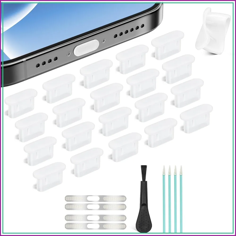 5-in-1 20 Pack USB C Dust Plug with Speaker Dust Cover, Charging Port Protector for iPhone 16/15/Galaxy/All USB-C Devices
5-in-1 20 Pack USB C Dust Plug with Speaker Dust Cover, Charging Port Protector for iPhone 16/15/Galaxy/All USB-C Devices