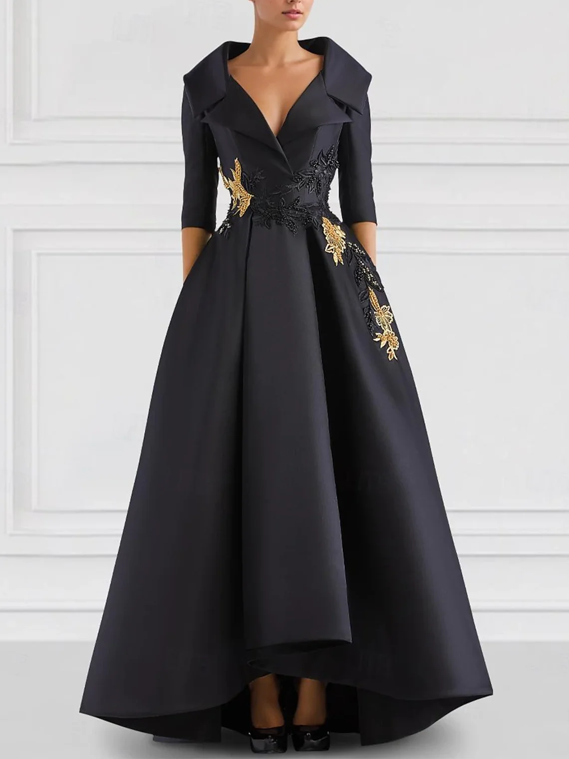 Black A-Line Evening Gowns Vintage Embroidered Elegant Dress Formal V Neck Pocket Satin Beading Appliques 2025 free customized
Black A-Line Evening Gowns Vintage Embroidered Elegant Dress Formal V Neck Pocket Satin Beading Appliques 2025 free customized