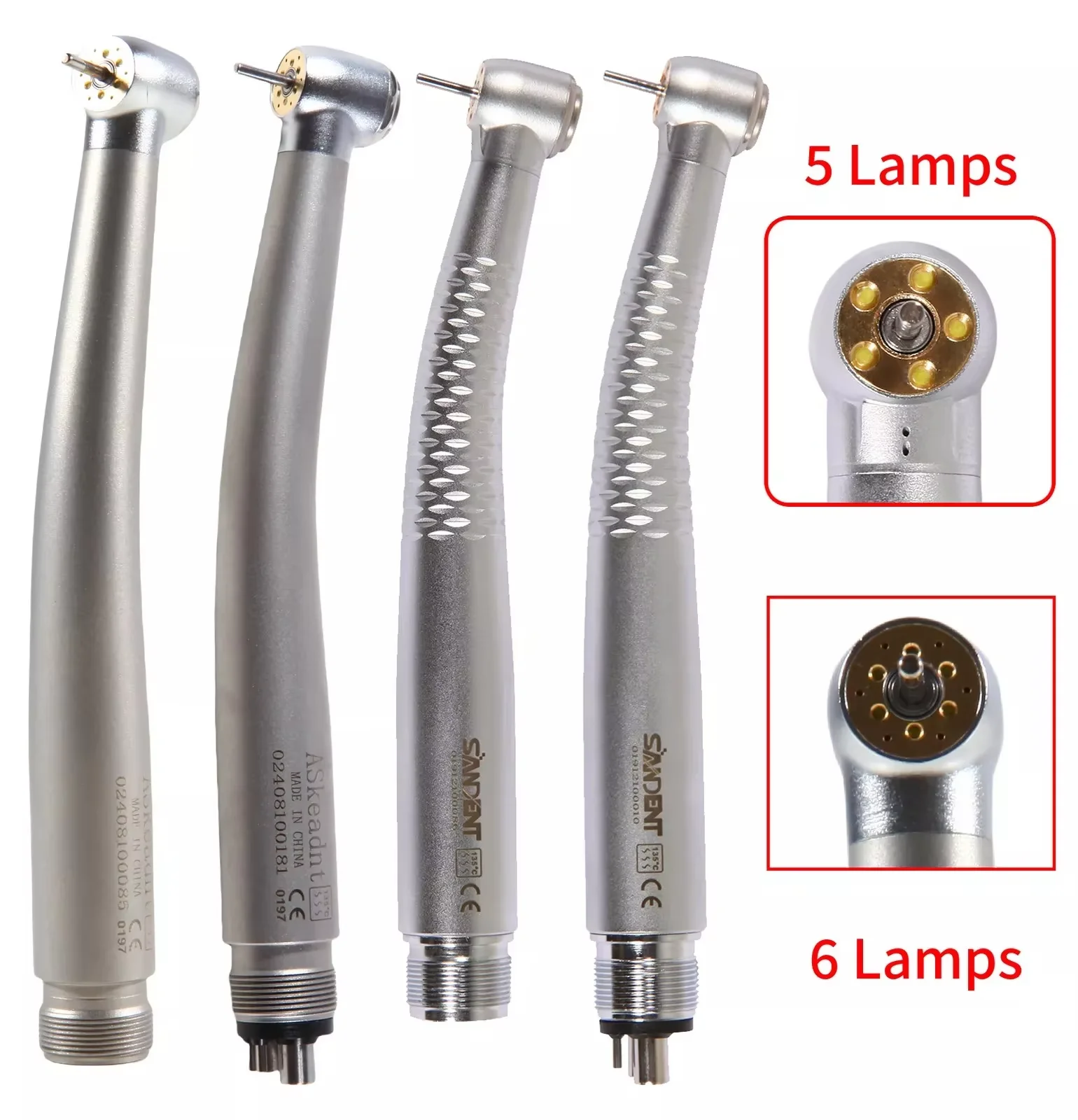 Dental 5/6 Lamps LED E-generator Fiber Optic High Speed Handpiece 2/4Hole Fit NSK
Dental 5/6 Lamps LED E-generator Fiber Optic High Speed Handpiece 2/4Hole Fit NSK