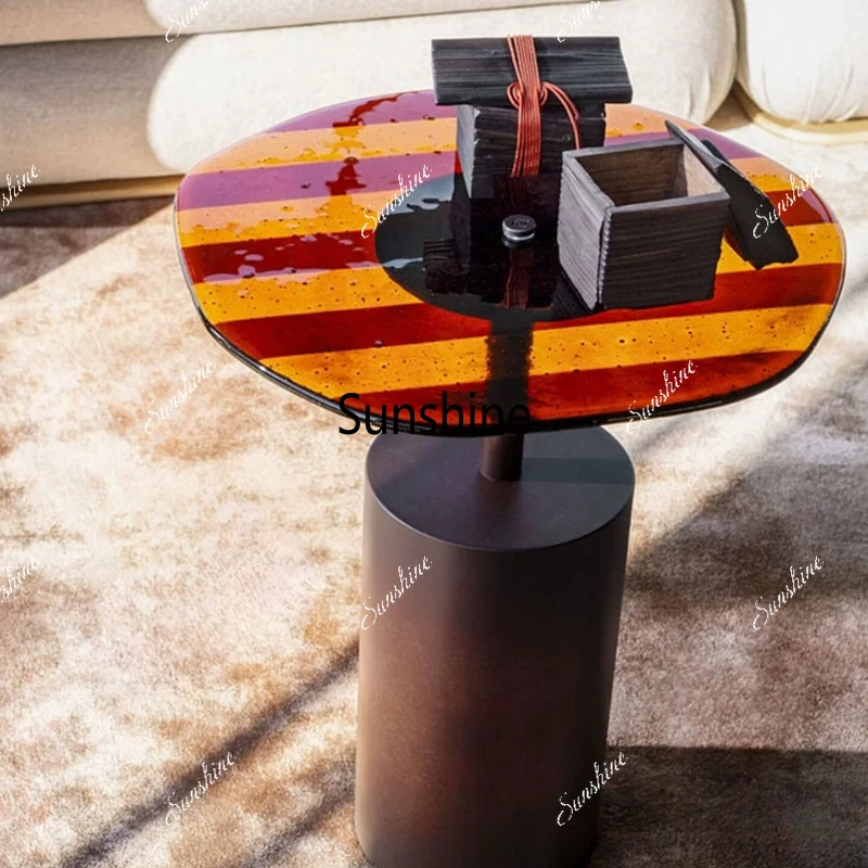 Italian light luxury art gradual change striped glass coffee table
Italian light luxury art gradual change striped glass coffee table