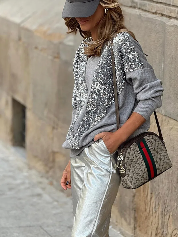 Classic Solid Shiny Surface Knit Pullover Casual O Neck Long Sleeve Loose Thick Sweater 2024 Lady Autumn Winter New Knitwear Top
Classic Solid Shiny Surface Knit Pullover Casual O Neck Long Sleeve Loose Thick Sweater 2024 Lady Autumn Winter New Knitwear Top