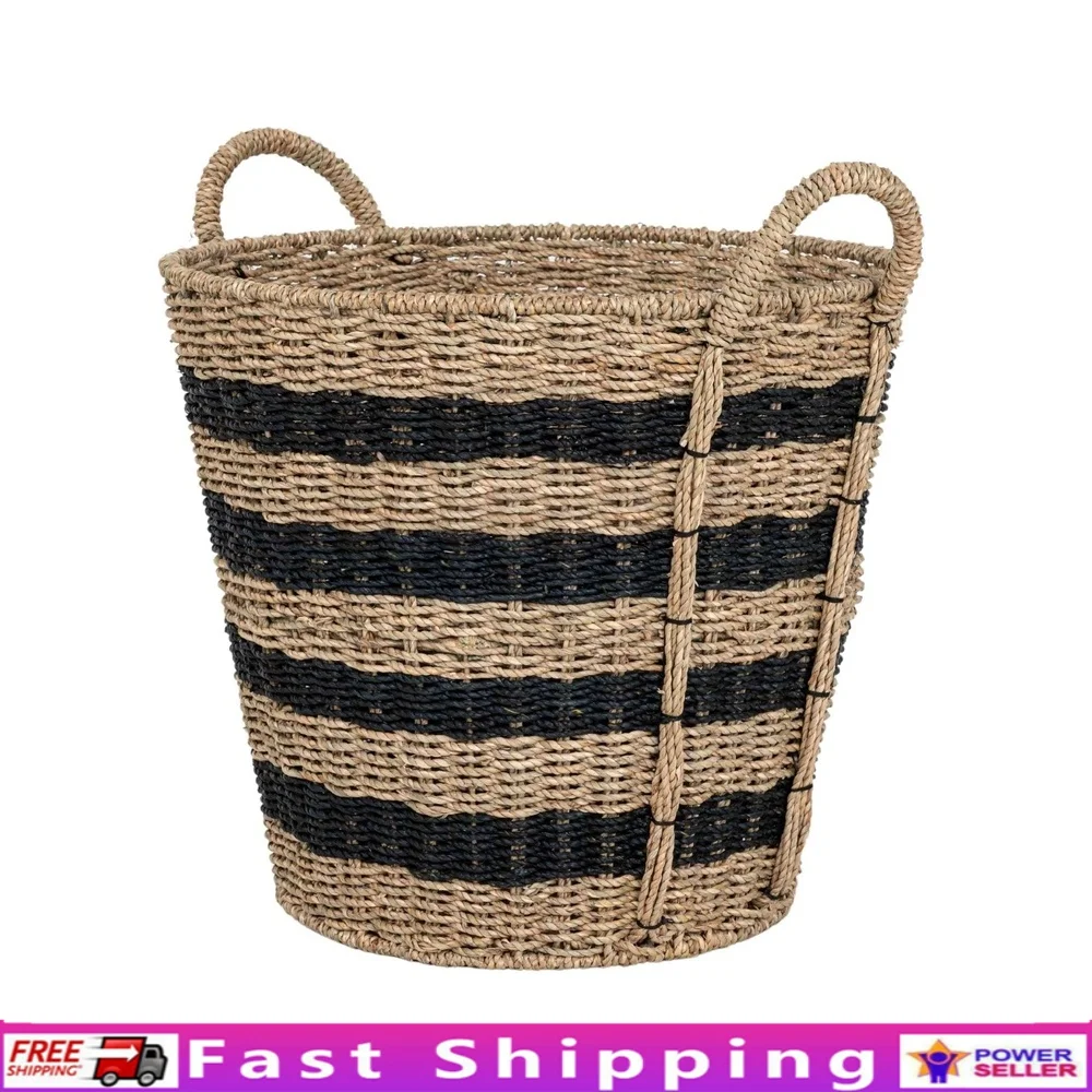 Extra Large Handwoven Seagrass Storage Basket with Durable Steel Frame and Striped Design Home Organization and Decor
Extra Large Handwoven Seagrass Storage Basket with Durable Steel Frame and Striped Design Home Organization and Decor